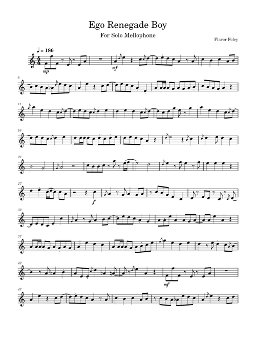 Ego Renegade Boy – Flavor Foley (for solo mellophone)