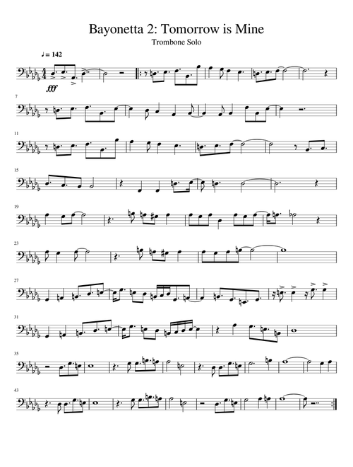 Bayonetta 2: Tomorrow is Mine - Trombone Solo