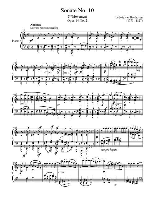 Sonate No. 10, 2nd Movement