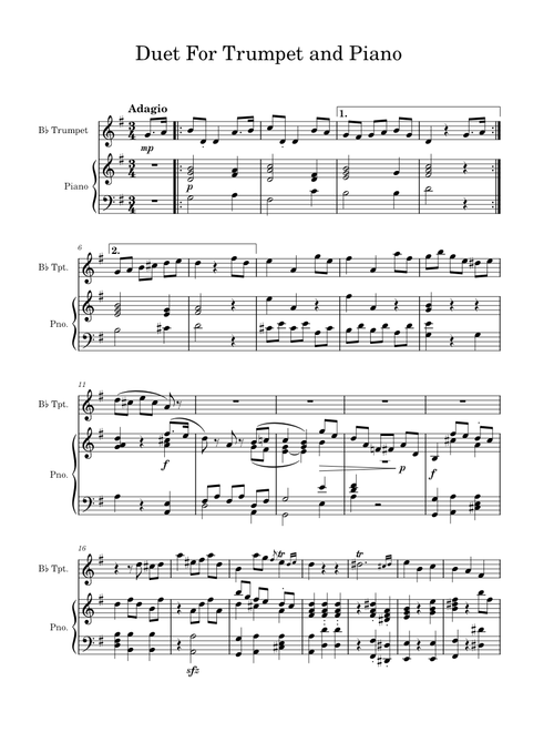 Duet For Trumpet and Piano - Owen Liu