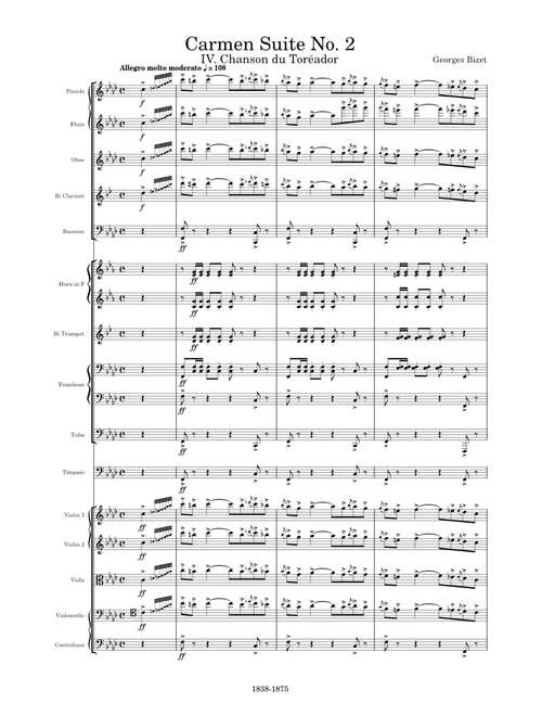 Carmen Suite No. 2: IV. Chanson du Toréador – Georges Bizet