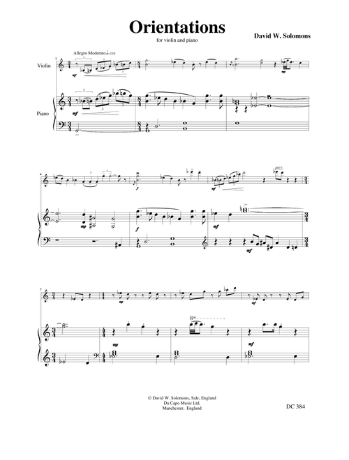 Orientations for violin and piano - David Beck (violin), Rita Kimpton (piano) (Instrumental Solo (with Piano Accompaniment))