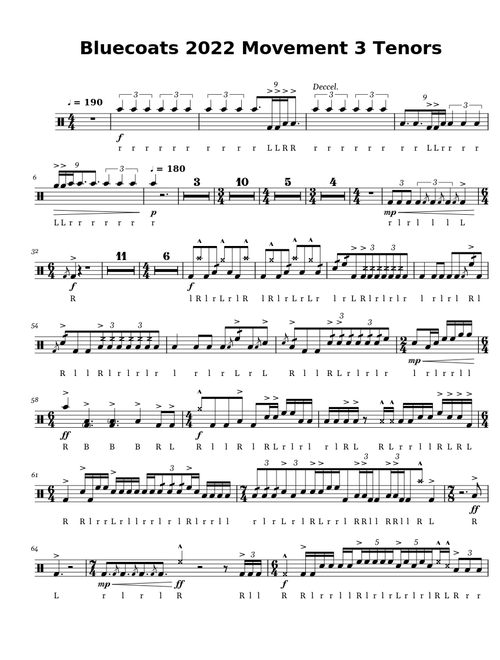Bluecoats 2022 Movement 3 Tenors