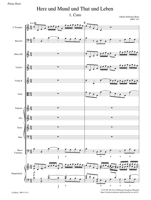 Herz und Mund und Tat und Leben, BWV 147 / Mvt. 1 – Johann Sebastian Bach BWV 147.1
