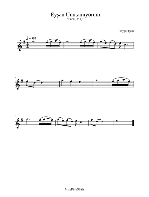 Ezel - Eyşan Unutamıyorum - Toygar Işıklı (Violin) 🎻 [ Fa# ]
