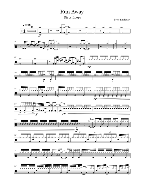 Run Away – Dirty Loops (Drum Transcription)