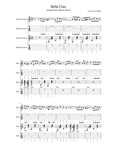 Bella Ciao Guitarra