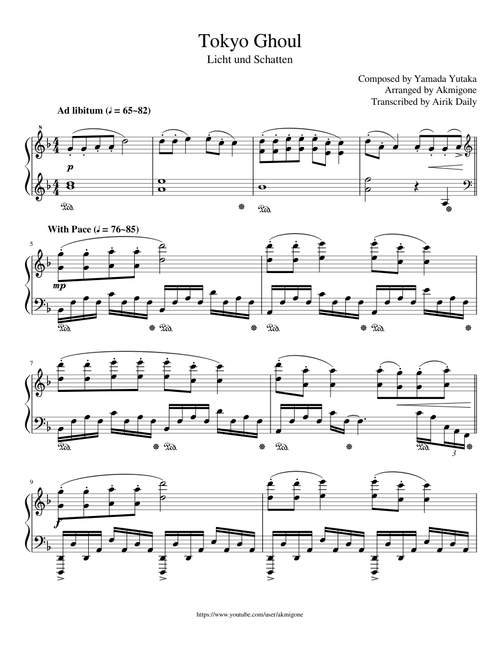 Tokyo Ghoul - Licht und Schatten (Akmigone | Transcription) 