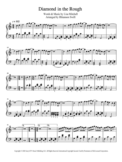 Diamond In The Rough (Arr. Rhiannon Swift) - Lisa Mitchell (Instrumental Duet)