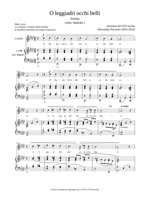 大好き Arie - Parisotti Antiche Play | Vinckenbosch by music sheet 趣味・スポーツ・実用