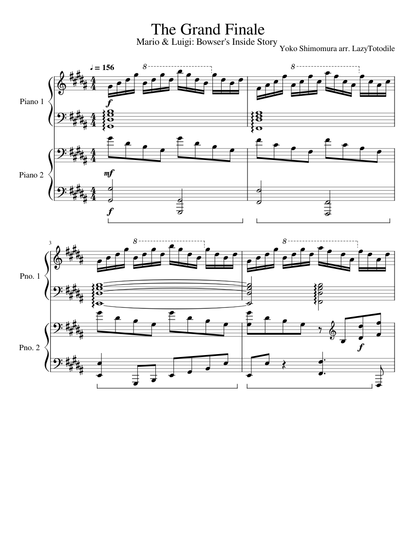 The Grand Finale Sheet Music for Piano (Piano Duo