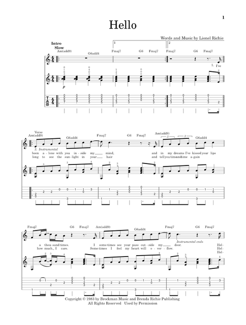 Hello - Lionel Richie (Solo Guitar)