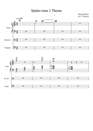 Spider-Man main theme – Danny Elfman Sheet Music for Piano (Solo ...