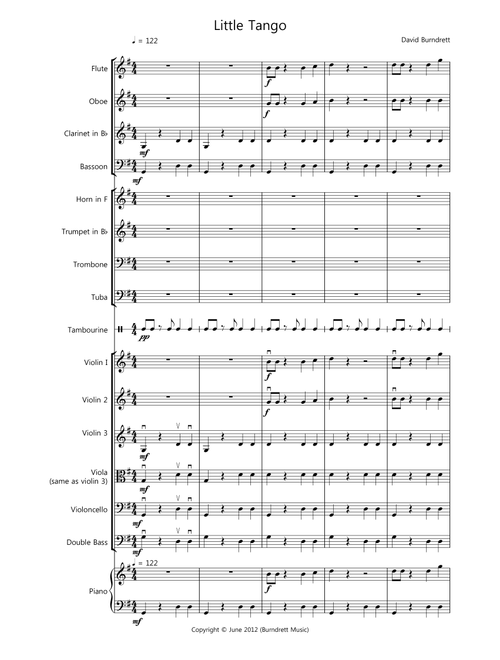 Little Tango for Beginning School Orchestra - David Burndrett (Full Orchestra)