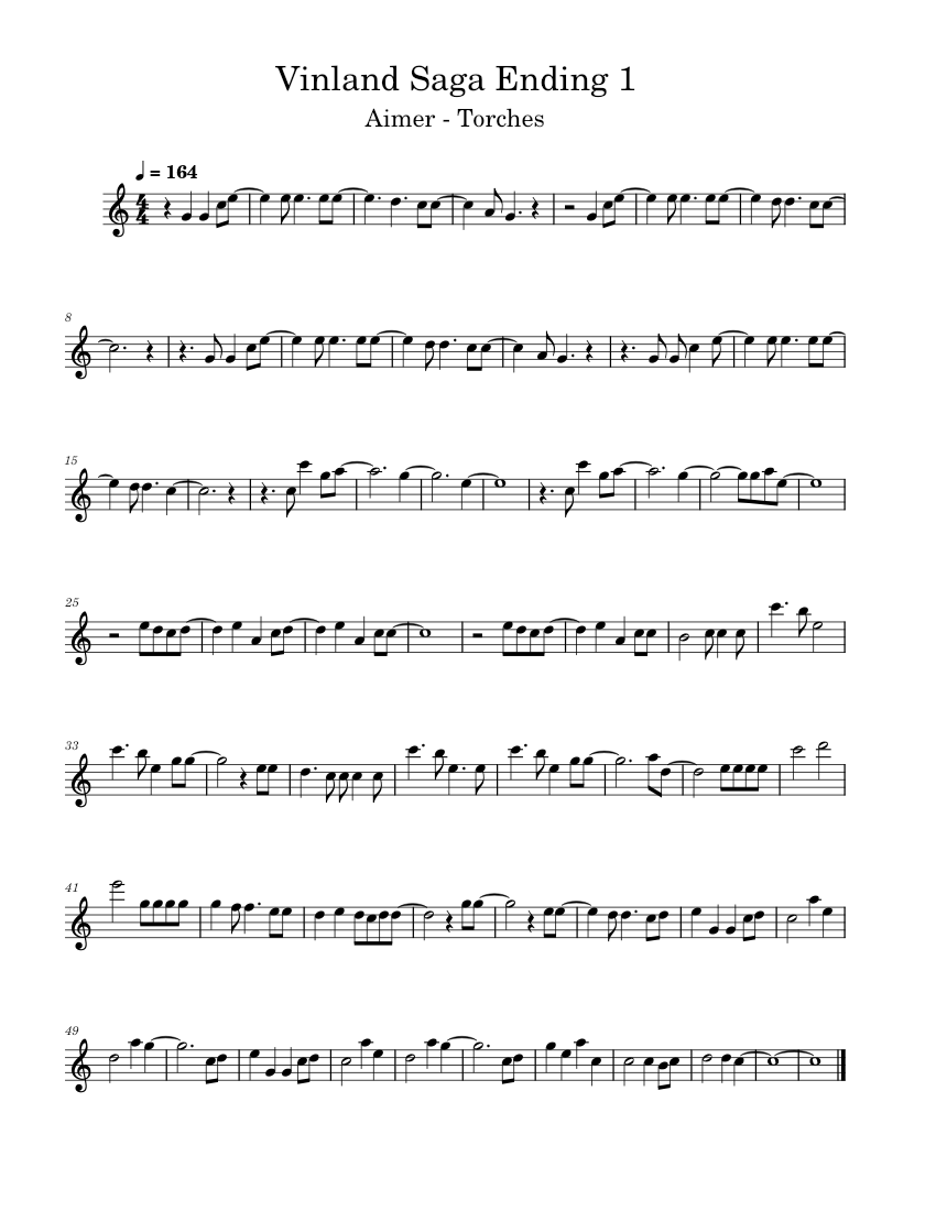 Vinland Saga Ending 1 Sheet Music for Flute (Solo) | MuseScore.com