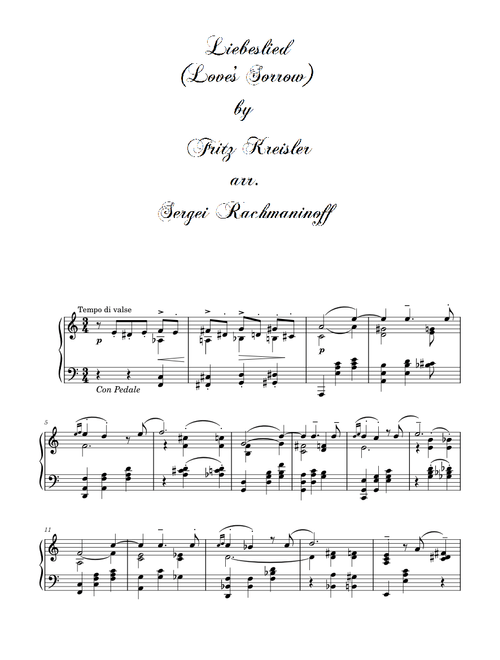 Liebesleid – Fritz Kreisler Sergei Rachmaninoff