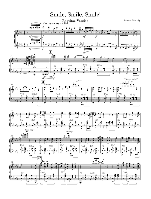 MLP:FiM - "Smile, Smile, Smile!" (Ragtime Piano version)