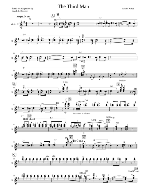 The Third Man For Guitar Solo