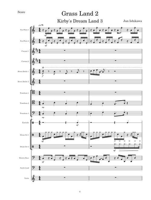 Grass Land 2 (Kirby's Dream Land 3) - Transcribed Score