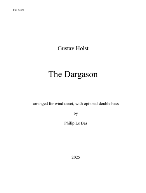 The Dargason (Arr. Philip Le Bas) (Large Ensemble)