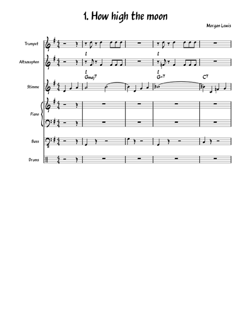 How high the moon – Lewis Morgan How high the moon musescore
