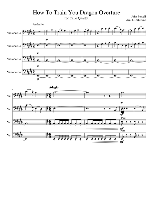 How to Train Your Dragon Overture for Cello Quartet!