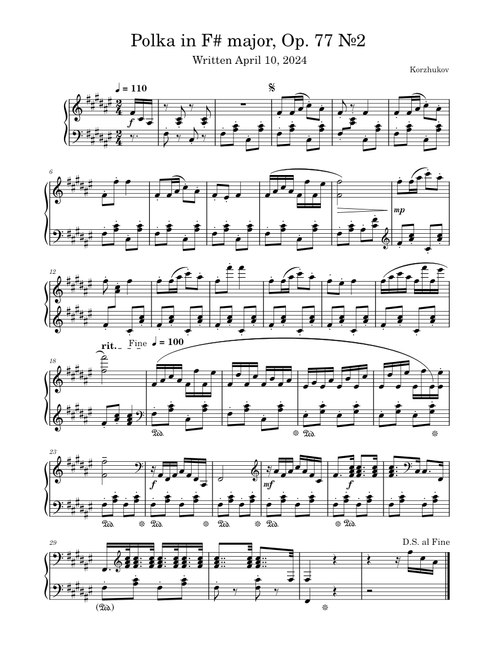 Polka in F# major, Op. 77 №2 - Korzhukov