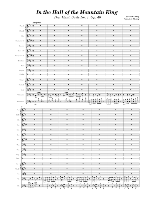 In the Hall of the Mountain King - E. Grieg (Arr: N.C Khang)