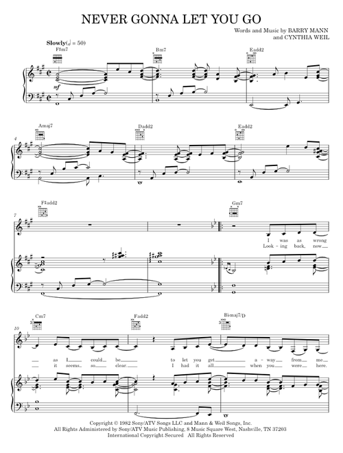Never gonna let you go - Sergio Mendes (Piano-Vocal-Guitar)