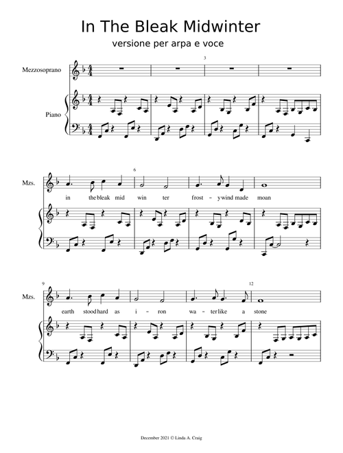 In the bleak midwinter – Gustav T. Holst In The Bleak Midwinter -arpa e voce