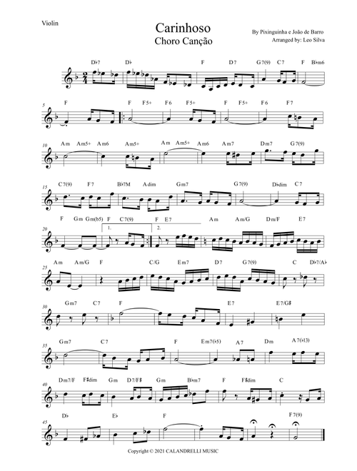 Carinhoso (Arr. Leo Silva) - Jorge Calandrelli, Benedicto Lacerda (Violin Solo)