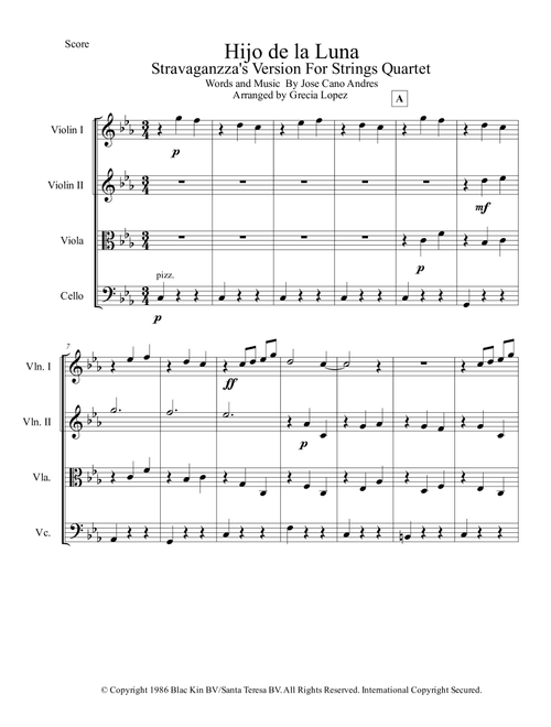 Hijo De La Luna (Arr. Gre Lopez) - Sarah Brightman (String Ensemble)