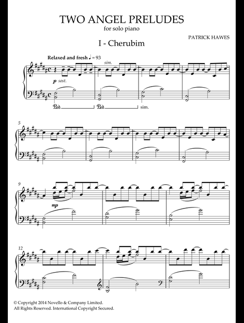 Two Angel Preludes - Patrick Hawes (Piano Solo)