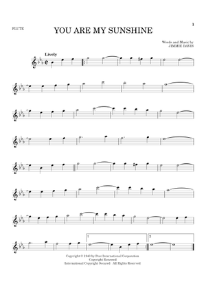 Play Official version of YOU ARE MY SUNSHINE Sheet Music by Jimmy