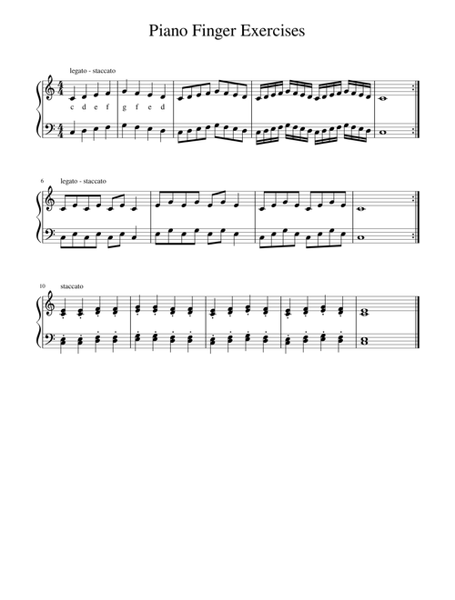 Piano Finger Exercises