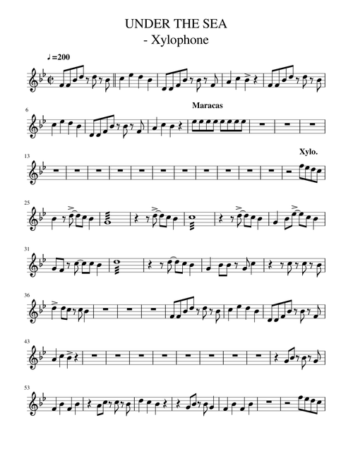 UNDER THE SEA - Xylophone