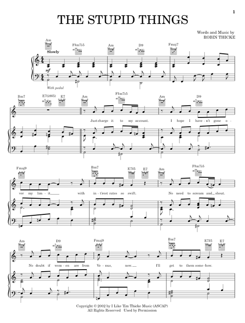 The Stupid Things - Jesse McCartney (Piano-Vocal-Guitar)