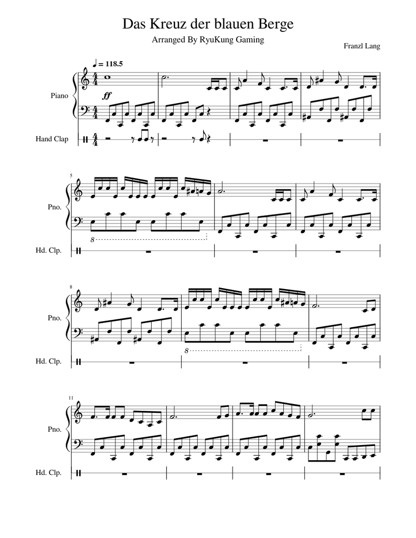 das-kreuz-der-blauen-berge-franzl-lang-sheet-music-for-piano-hand