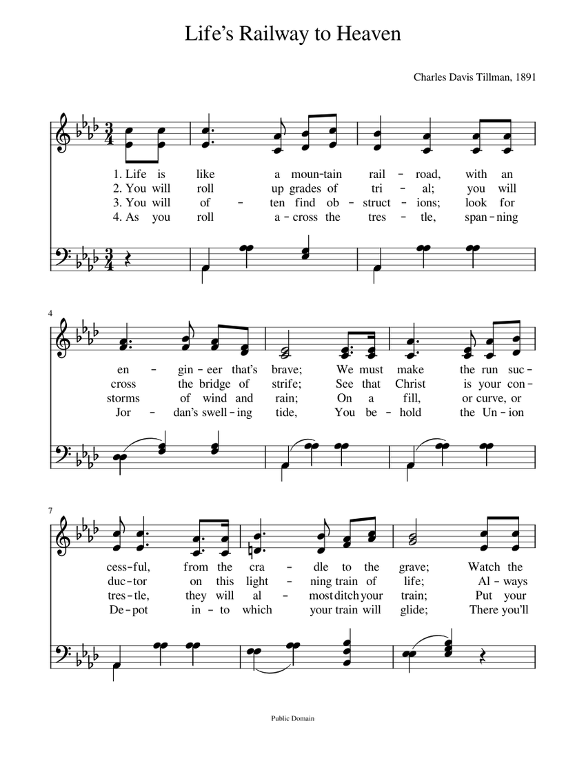 Life is like a mountain railroad - Charlie D. Tillman Sheet Music for ...
