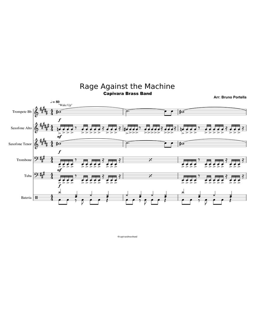 Medley - Rage Against The Machine (Brass Band) Sheet Music with
