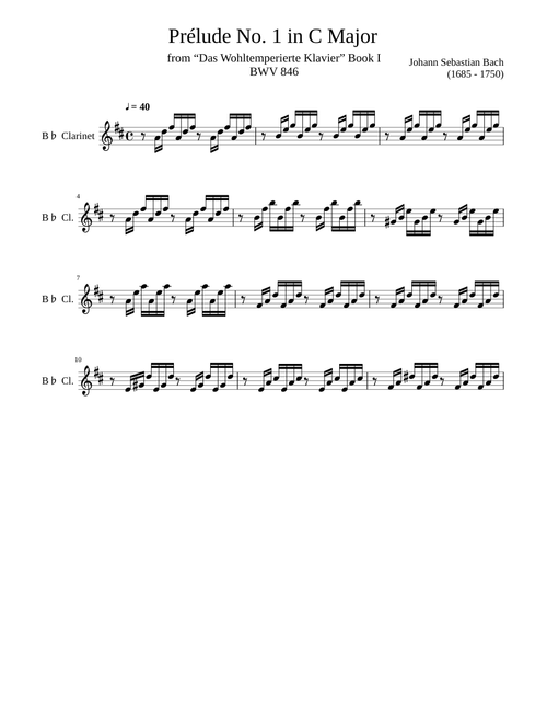 Prelude No 1 BWV 846 in C Major upload