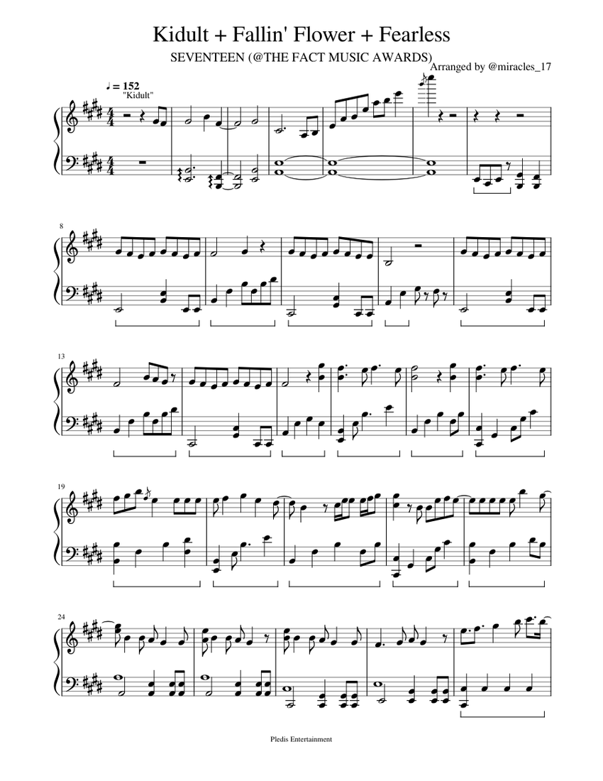 Kidult + Fallin' Flower + Fearless (201212 FMA) Sheet Music for