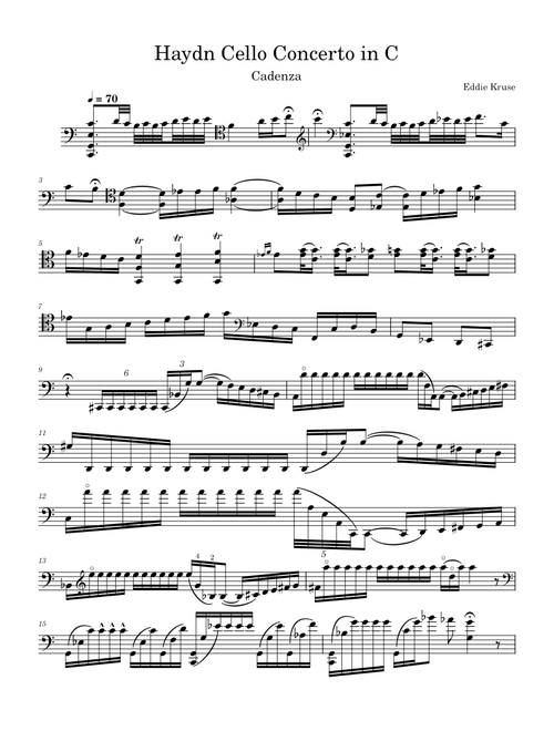 Cello Concerto No.1 in C major, Hob.VIIb:1 – Joseph Haydn Eddie Kruse - Haydn in C Cadenza