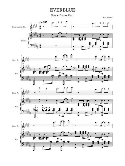 EVERBLUE Sax/Piano - Blue Period OP1