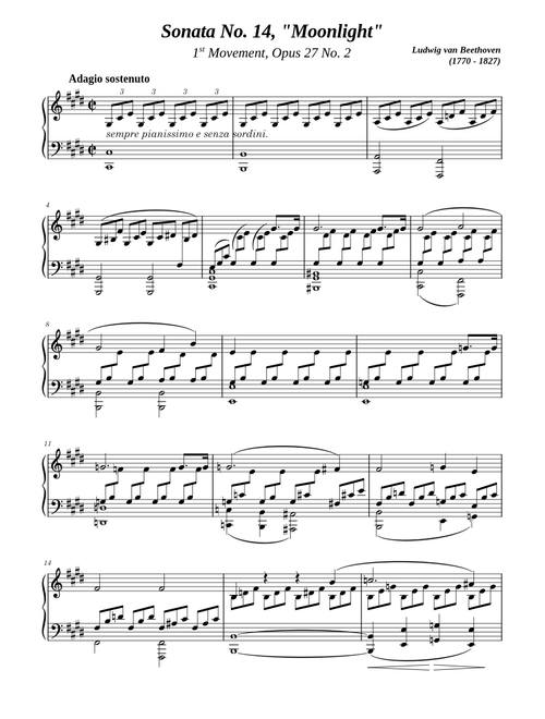 Moonlight Sonata (1st Movement) – L.V Beethoven