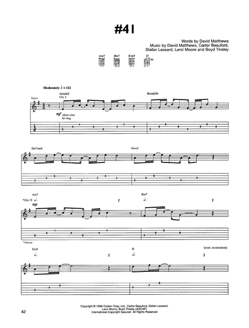 #41 - Dave Matthews Band (Guitar Tab)