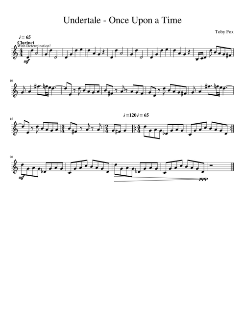 Undertale - Once Upon a Time Clarinet Solo