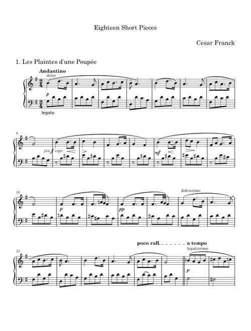 18 Short Pieces – Cesar Franck