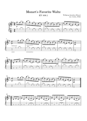 Valse Favorite - Wolfgang Amadeus Mozart Sheet Music for Piano (Solo ...