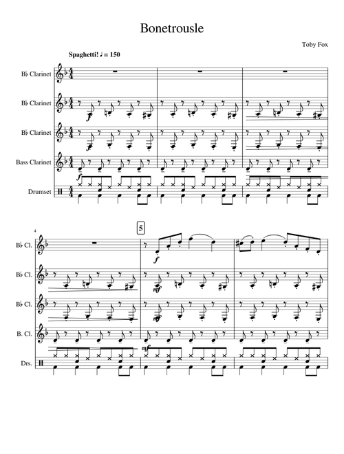Bonetrousle for Clarinet Quartet